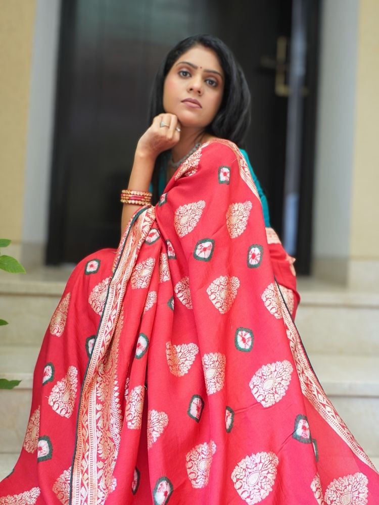 Bandhej Saree with Banarsi Zari Work