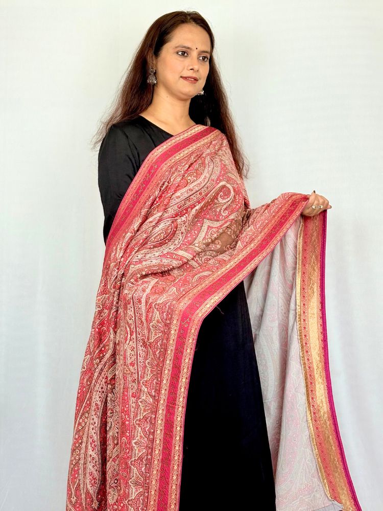 Kashmiri Blossom – Pink Kashmiri Print Stole